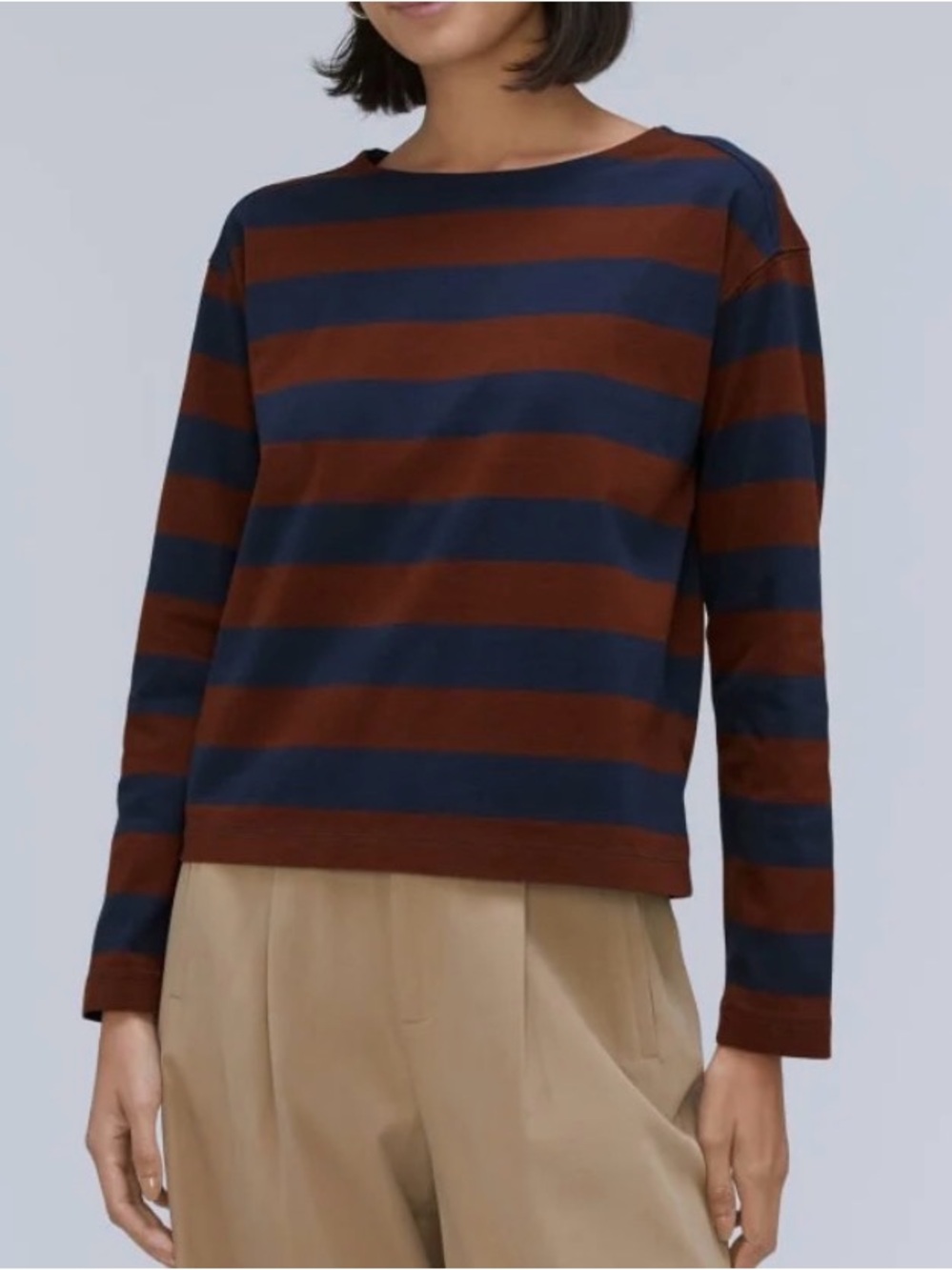 Everlane The Mariner Tee Carob/Navy Women’s Small